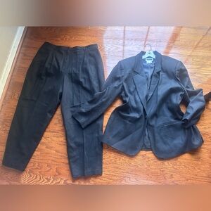 Sag Harbor Prophecy Woman Women's Black 100% Wool Blazer Set Size 24W